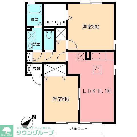 マノワール.ヒサシII(2LDK/1階)の間取り写真