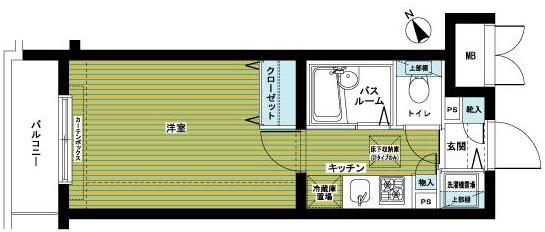 フェニックス高田馬場弐番館(1K/3階)の間取り写真