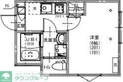 KEIAI RESIDENCE 西所沢III(1K/2階)の間取り写真