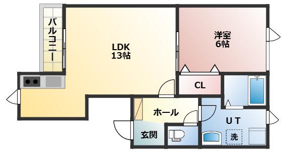AVENTURINE(1LDK/1階)の間取り写真