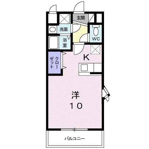 クリアネス(ワンルーム/3階)の間取り写真