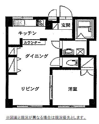 ロックヒルズIX(1LDK/4階)の間取り写真