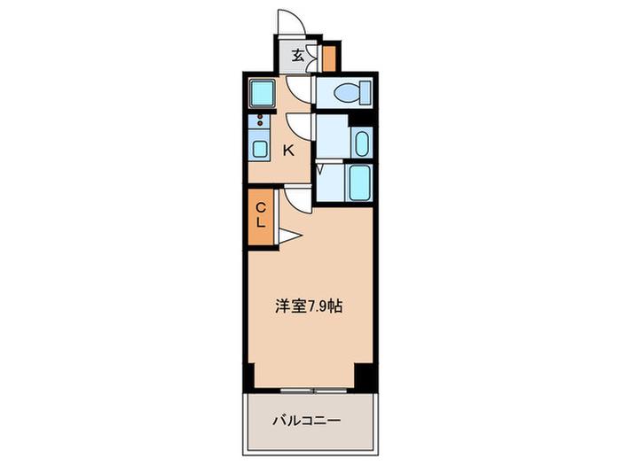 プレサンス神戸セレスティア(1K/14階)の間取り写真