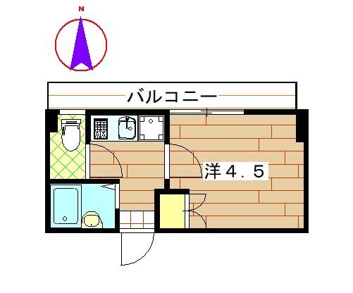 高見ハイツ(1K/2階)の間取り写真