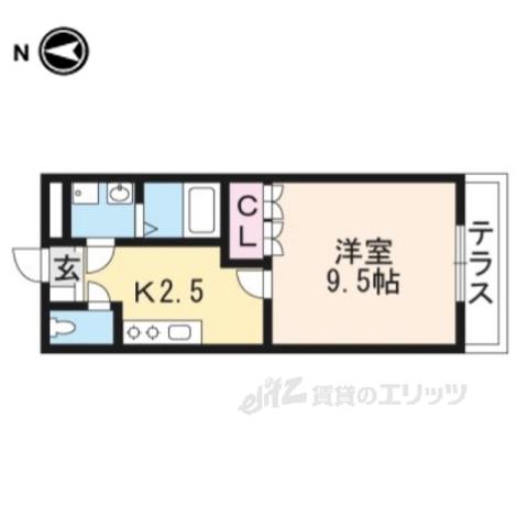 マーヴェラス(1K/1階)の間取り写真