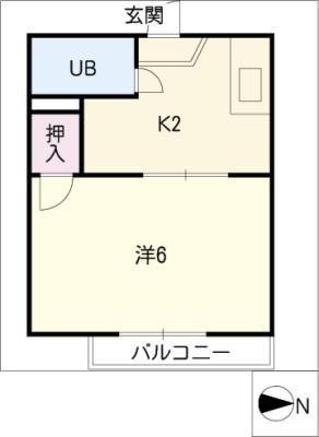 アネックス万町(1K/1階)の間取り写真