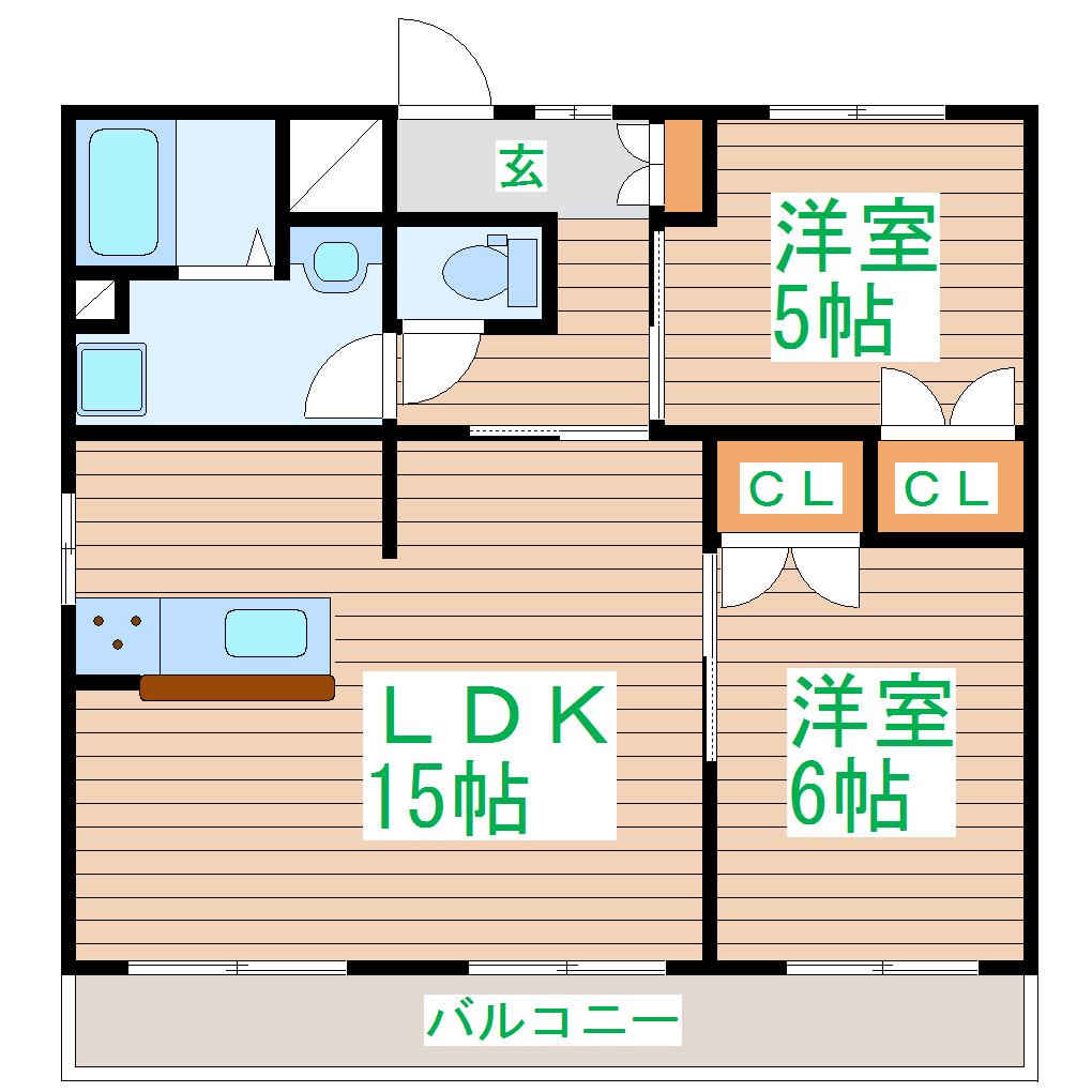 PRIERV(2LDK/3階)の間取り写真