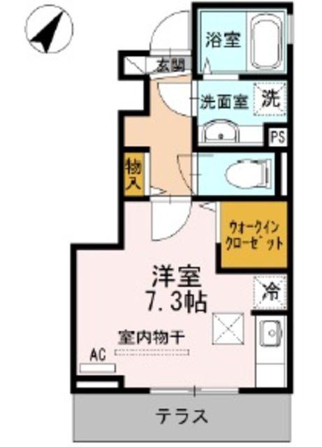 アストレア(ワンルーム/1階)の間取り写真