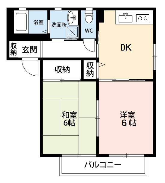 グランシード前原壱番館(2DK/2階)の間取り写真