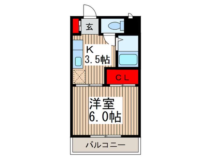 レーベン滝沢(1K/3階)の間取り写真