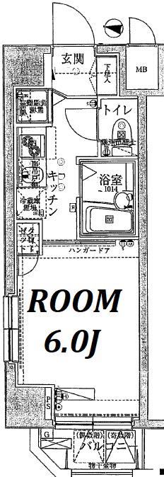 リヴシティ横濱新川町(1K/4階)の間取り写真