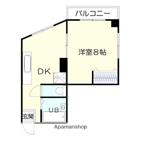 ゼブラビル(1DK/4階)の間取り写真