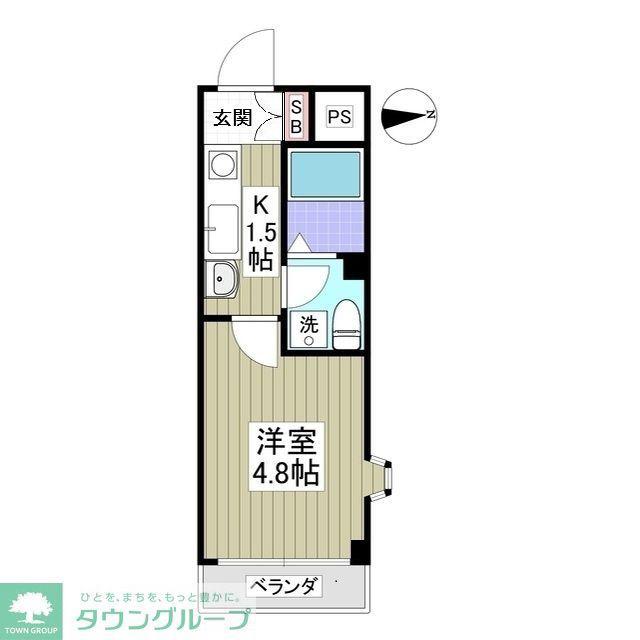 エクサンプロヴァンス(1K/2階)の間取り写真
