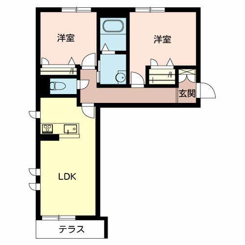 サンフェリーチェ篠山(2LDK/1階)の間取り写真