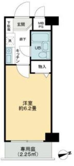 ライオンズマンション経堂第6(1K/1階)の間取り写真