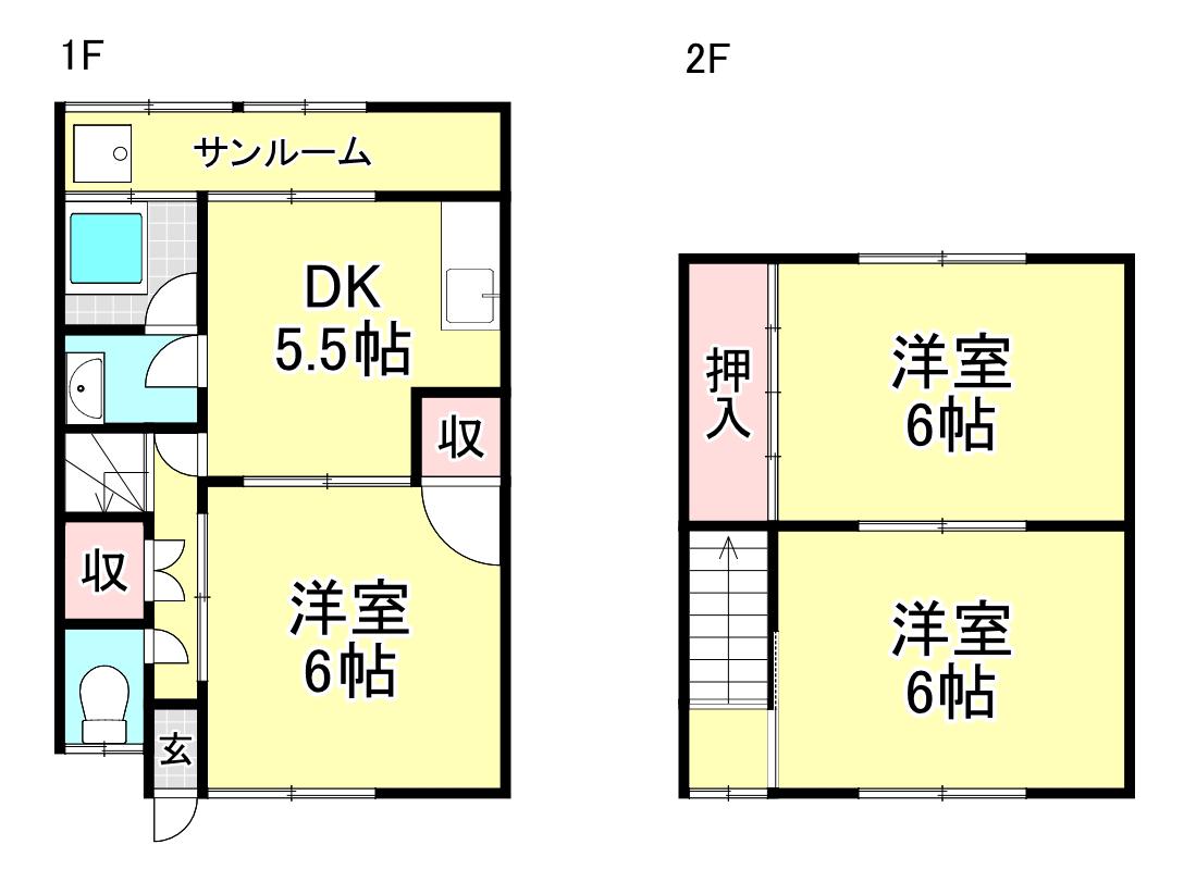ELEMENT(3DK/1階)の間取り写真