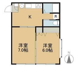 中祥マンションA(2K/3階)の間取り写真