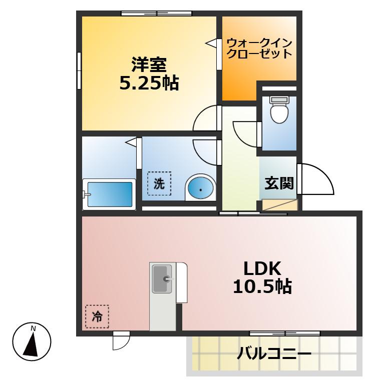 オリーブ(1LDK/3階)の間取り写真
