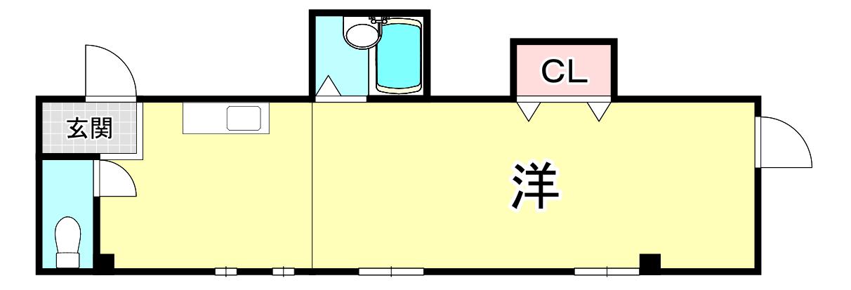 29ハイツ(ワンルーム/3階)の間取り写真