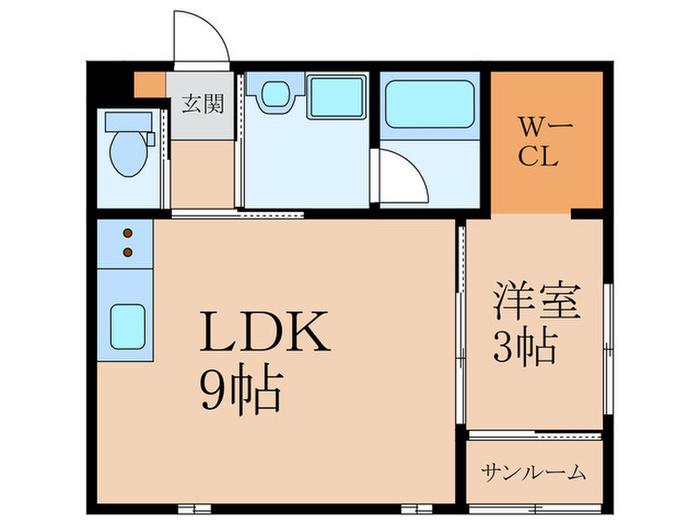 レジアス苅田(1LDK/1階)の間取り写真