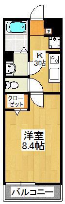 リブリ・AKARI(1K/2階)の間取り写真