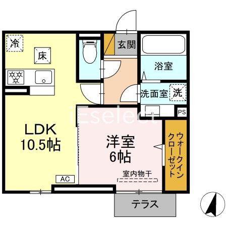 アリエッタ(1LDK/1階)の間取り写真