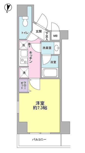 池之端加茂ビルC(1K/6階)の間取り写真