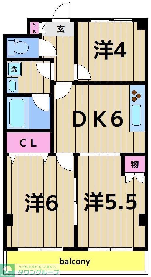 エクセレントパレス(3DK/3階)の間取り写真