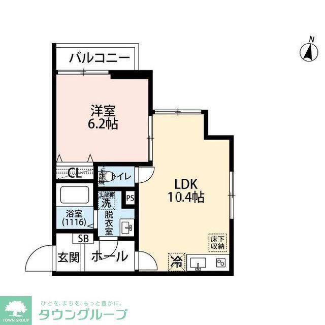 エクセラン柴崎町(1LDK/2階)の間取り写真