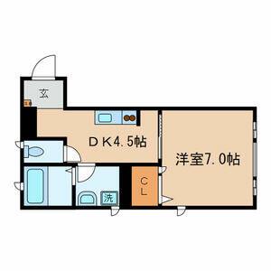 グレースコート(1DK/1階)の間取り写真