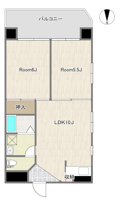 ドゥエルフジ(2LDK/4階)の間取り写真