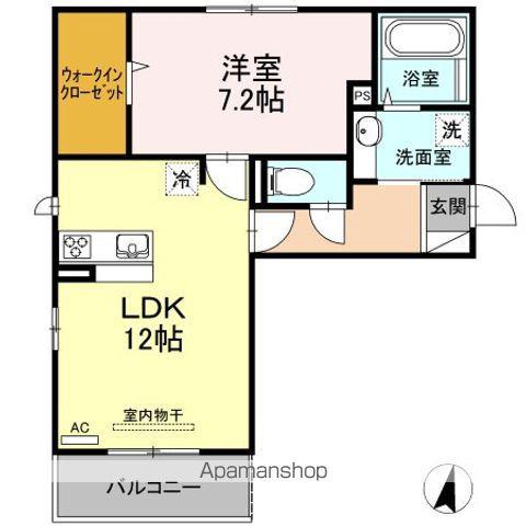 プレリエ モンテ唐湊(1LDK/2階)の間取り写真