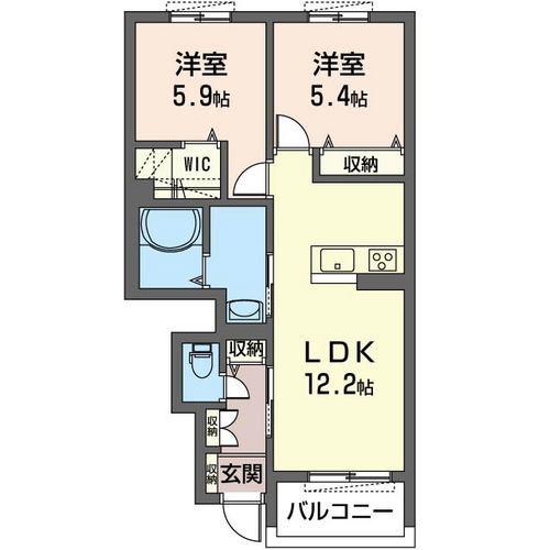 ビビナ.2(2LDK/1階)の間取り写真