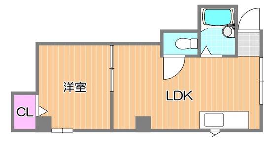メゾン冨士柳町(1LDK/5階)の間取り写真