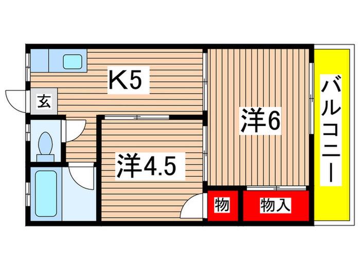 第7長栄マンション(2K/2階)の間取り写真