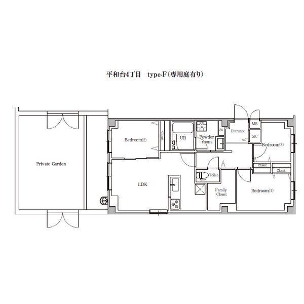COCOWA平和台(3LDK/1階)の間取り写真