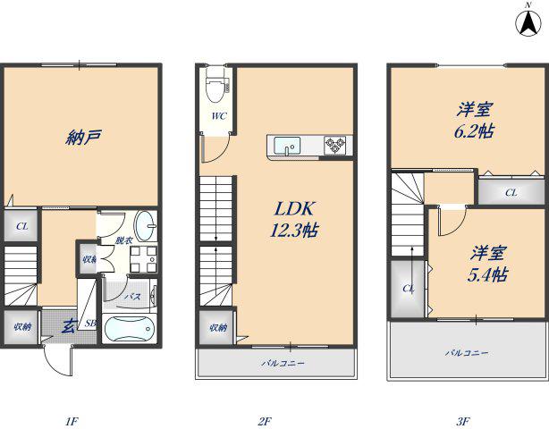 サンシャイン菱江(3LDK/1階)の間取り写真
