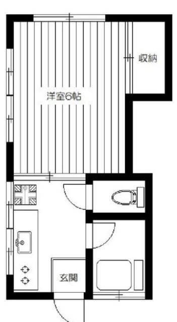 中島荘(1K/2階)の間取り写真
