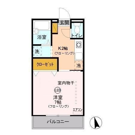 パセオ浦和(1K/3階)の間取り写真