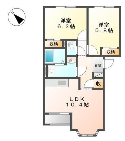 ECLATANTSEPT(2LDK/1階)の間取り写真