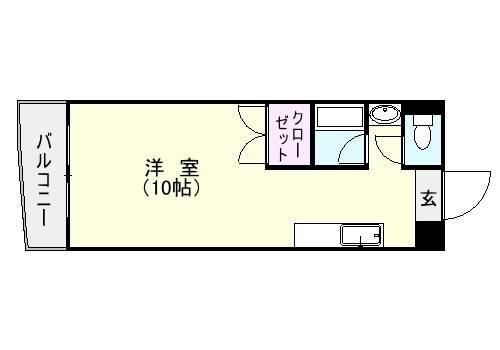 ルネスおごめ(ワンルーム/1階)の間取り写真