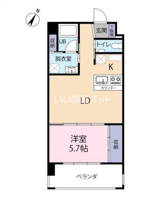 グランフェリス(1LDK/2階)の間取り写真