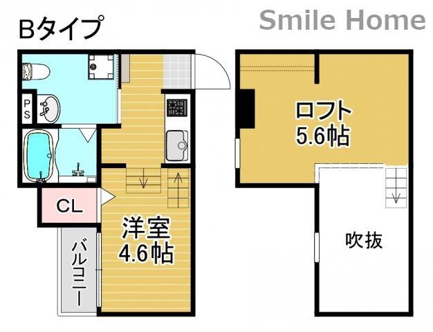 REVE住之江(1K/1階)の間取り写真