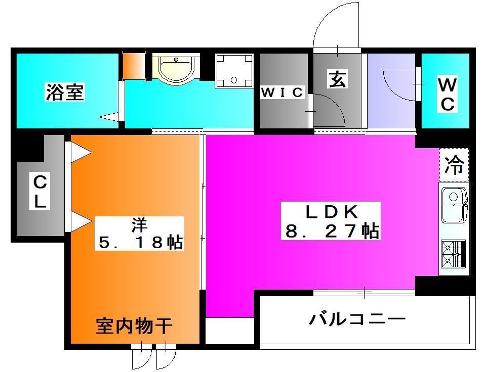 アルビネス東十条(1LDK/2階)の間取り写真