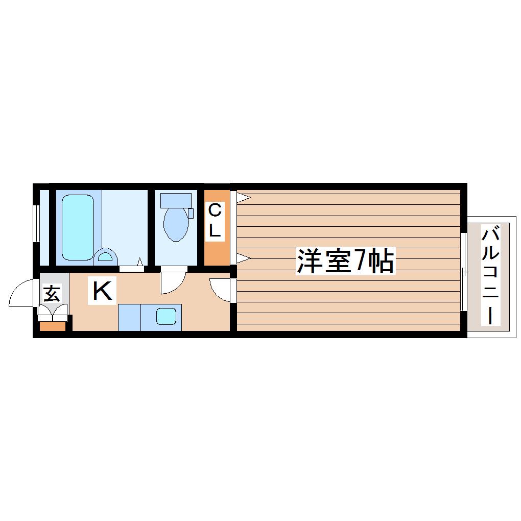 カーサプリメーラ(1K/1階)の間取り写真