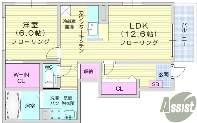 モデッサ雅Ⅰ(1LDK/1階)の間取り写真
