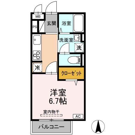 コーポラス(1K/3階)の間取り写真