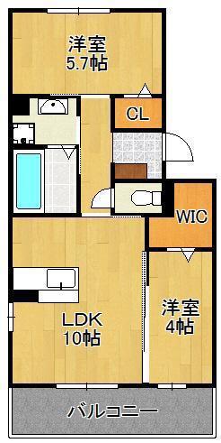 イース黒崎(2LDK/1階)の間取り写真