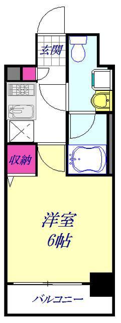 メインステージ川口ウエスト(1K/6階)の間取り写真