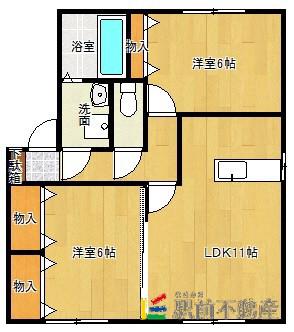 クレールシャンス(2LDK/2階)の間取り写真